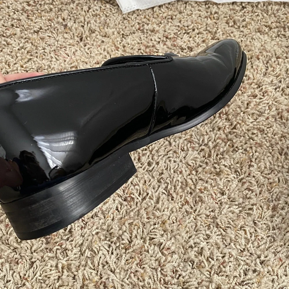 Moretti Gold Label Black Patent Tassel Slip On Loafers Size 11